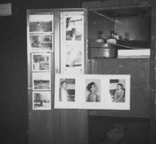 1950s Army Locker Pinup Photos Display Barracks Storage Open Cabinet Love Woman