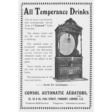 Consol Automatic Aerators Soda Fountains Edwardian Advertisement 1909