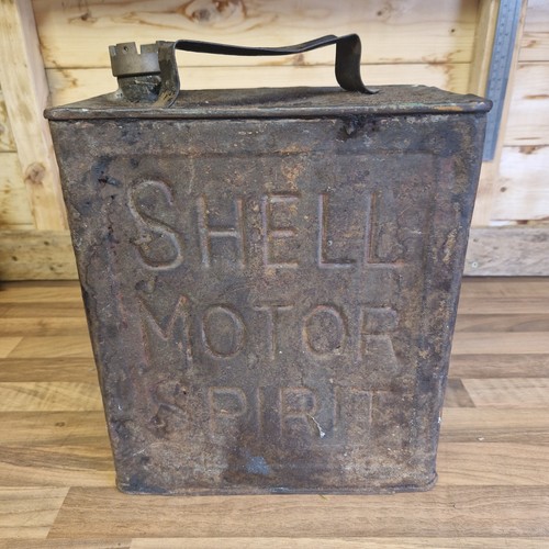 Shell vintage petrol fuel - shell, can