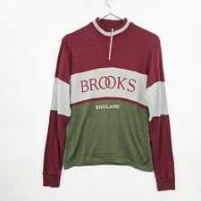 Vintage Brooks Long Sleeve Merino Wool Cycle Jersey Size Small 1/4 Zip
