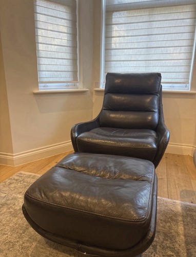 Leather chair ottoman - leather,