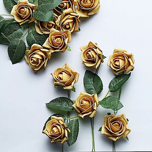 Gold mini foam rose - 24,