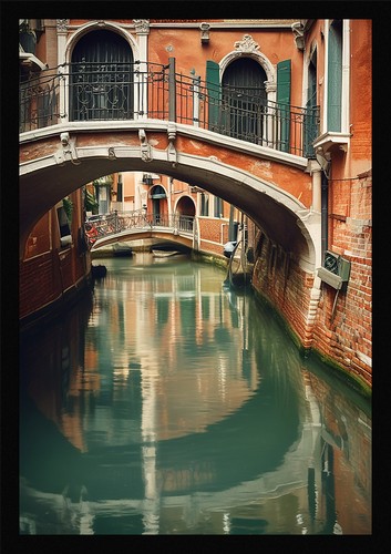 Nostalgic venice canals framed - canals,