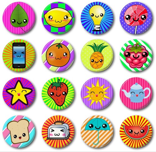 Kawaii badges various - badges, (various