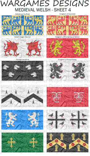 6mm medieval welsh flags - 6mm,