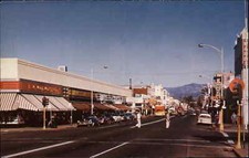 Redding California CA Main Street Classic Cars Moving Truck Vintage Postcard