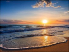 Tile Mural Sunset Sea Beach