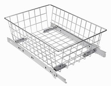 GTV Pull Out Wire Basket Drawer with Roller Runners - Wardrobe Storage Organi...