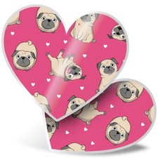 2 x Heart Stickers 7.5 cm -