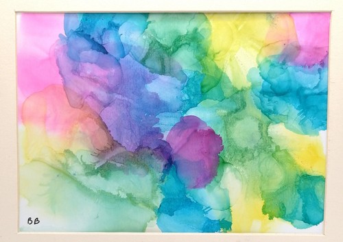 Ink painting abstract - ink, cream