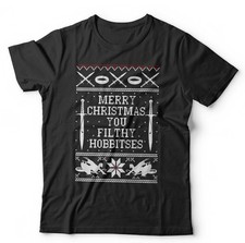 Christmas Filthy Hobbits Ugly T Shirt Unisex & Kids Funny LOTR Festive Xmas