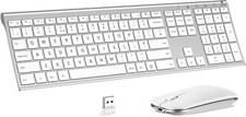 Rechargeable Wireless Keyboard and Mouse Set, seenda Ultra Slim Silent USB