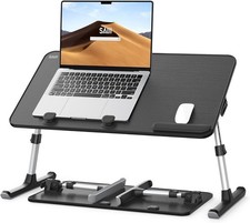 Foldable Laptop Desk Table 5 Heights Adjustable For Auction 60 x 33cm Black