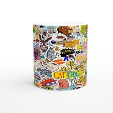 90s Cartoon Mash Up White 11oz