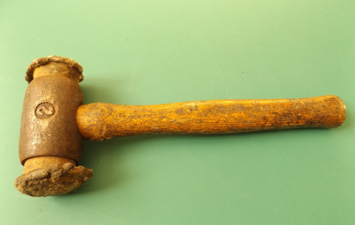 Vintage leather mallet hammer - leather,