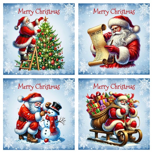 Santa christmas cards father - christmas, /