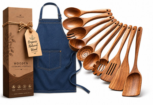 10pc wooden spatulas for - spatulas,
