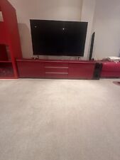 RED IKEA BESTA BURS HIGH GLOSS FINISH TV UNIT/STAND WITH HIGH STORAGE CAPACITY