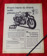 BSA 250 SPORT STAR C15 SS80 MOTORCYCLE 1963 ORIGINAL VINTAGE PRESS ADVERT