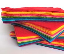 Wool Mix Felt 9 in squares x15 Bright Fun Colours Bundle - Soft Craft Felt