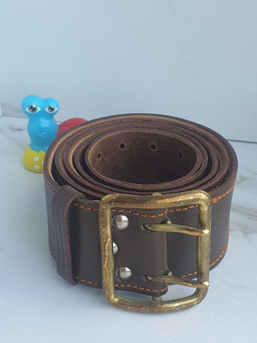Officer leather belt - leather, soviet