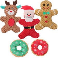 Christmas Stuff Dog Toy Indestructible Pet Puppy Sound Chew Squeaker Squeaky NEW