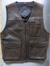 VINTAGE Mens Leather Waistcoat