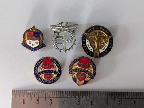 Vintage trade union enamel - vintage,