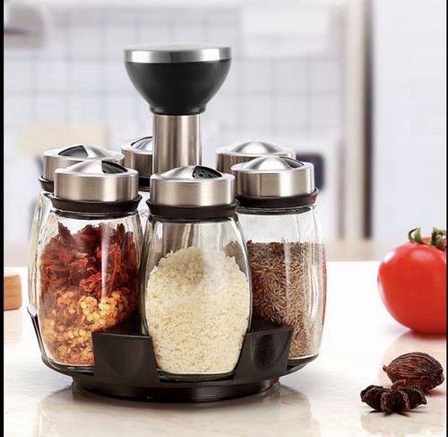 Jar revolving spice rack - 6-jar,