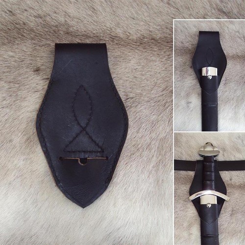 Black leather military - leather, /