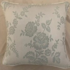A 16 Inch cushion cover in Laura Ashley Rose eau de nil Fabric