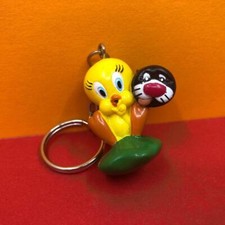 Vintage WB Looney Tunes Tweety Pie PVC Toy Figure Keychain Keyring 1990s
