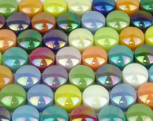 12mm round mosaic - 12mm, iridescent