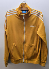 Adidas Originals Beckenbauer Track Jacket Mens Small Yellow 3 Striped Full Zip