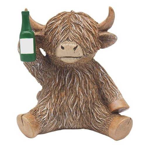 Highland cow drinking beer - highland,