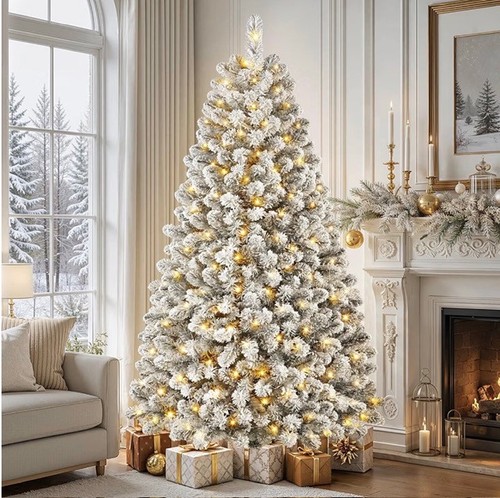 7ft pre lit christmas tree - lit,