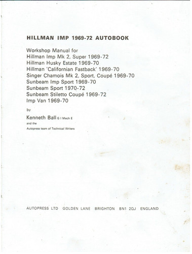 Hillman imp sunbeam - imp, ,