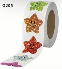 100pcs Multi Coloured Star Smiley Face Reward Stickers Teachers 2.5CM 1 Inch
