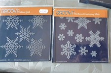 Groovi Parchment Pattern Grid Large Snowflakes and pricking snowflake grid