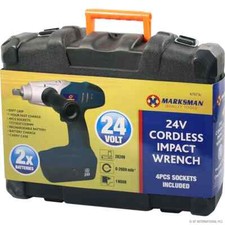 24v Cordless Impact Wrench Set & 2 Batteries In Blowcase With 4 Socket Volt 1/2"