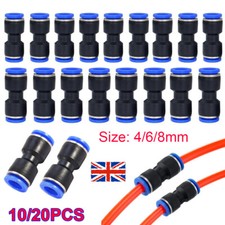 4/6/8mm Pneumatic Push In Fittings Air Hose Tube Straight Connector Pipe Joiner