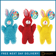 PUPPY TEETH TOYS PET DOG SOFT RABBIT TOY PLUSH CUTE SQUEAKER SQUEAKY SOUND x1