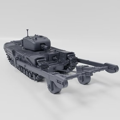 Churchill mkiv avre with - churchill, towed