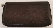 Longchamp Le Foulonné Brown Leather Zip Around Wallet Unisex Purse