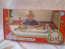 Carousel 60 Piece Wooden Train Set Boxed Ages 3+ Years