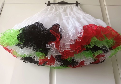 White with green red black - white, green,