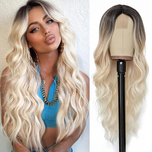 Synthetic long lace - wavy, wig