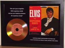 ELVIS PRESLEY 'SUSPICIOUS MINDS' SIGNED GOLD DISC COLLECTABLE MEMORABILIA GIFT