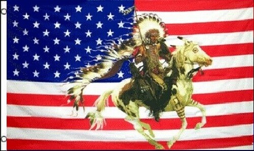 Indian chief horse us flag - chief,
