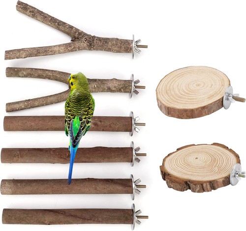 Pcs natural wood bird perch - 8,